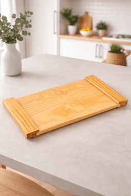 Set of 3-Wooden Tray with Wooden Handle 1