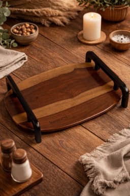 Wooden tray with handle 1