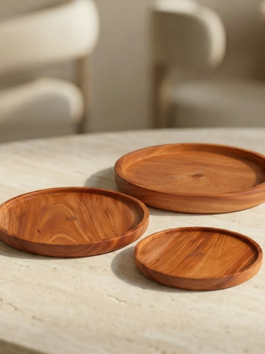 Set of pizza serving plates