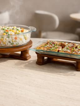 Set of wood food warmer 0