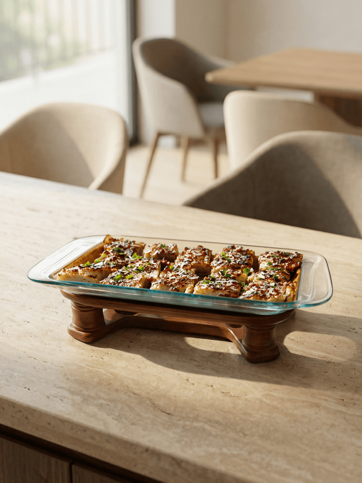 Set of 2-wood food warmer — alternate