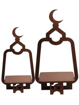 Set of Crescent Serving Stand, light brown 1