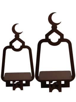 Set of Crescent Serving Stand, dark brown 1