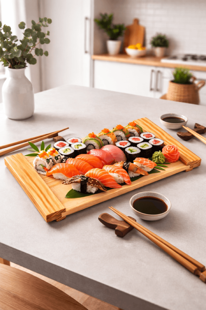 Medium Wooden Tray with Wooden Handle